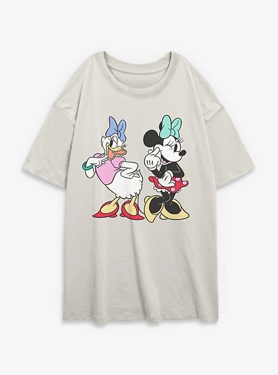 Disney Minnie Mouse And Daisy Duck Cutesy Womens Oversized T-Shirt