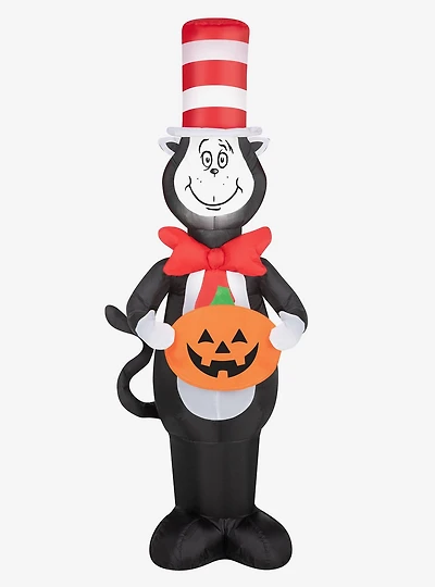 Dr. Seuss Cat in The Hat Inflatable with Jack-O'-Lantern Airblown