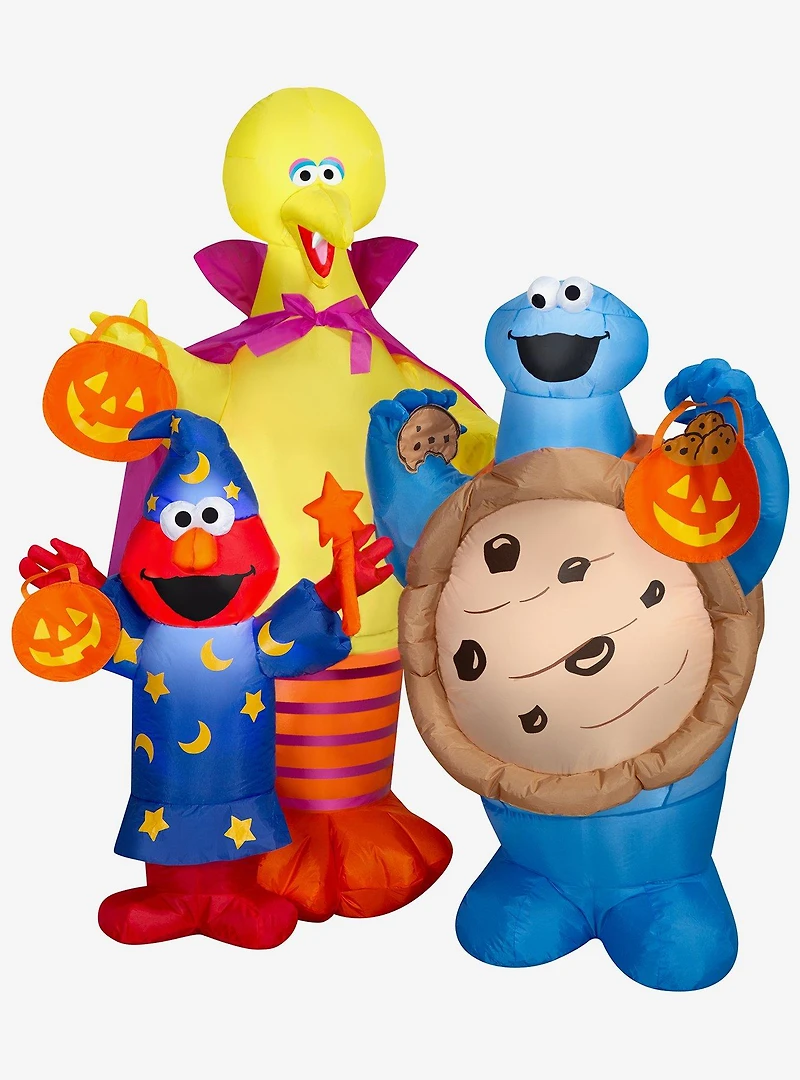 Sesame Street Inflatable Scene with Elmo Big Bird and Cookie Monster Airblown