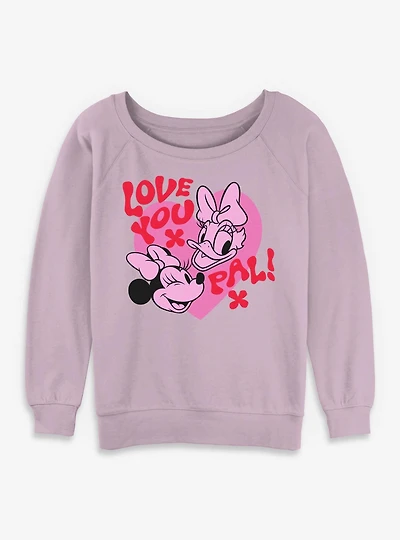 Disney Minnie Mouse & Daisy Duck Love Your Pal Womens Slouchy Sweatshirt