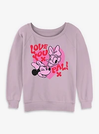Disney Minnie Mouse & Daisy Duck Love Your Pal Womens Slouchy Sweatshirt