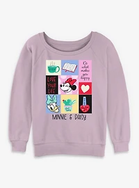 Disney Minnie Mouse & Daisy Love Your Life Womens Slouchy Sweatshirt
