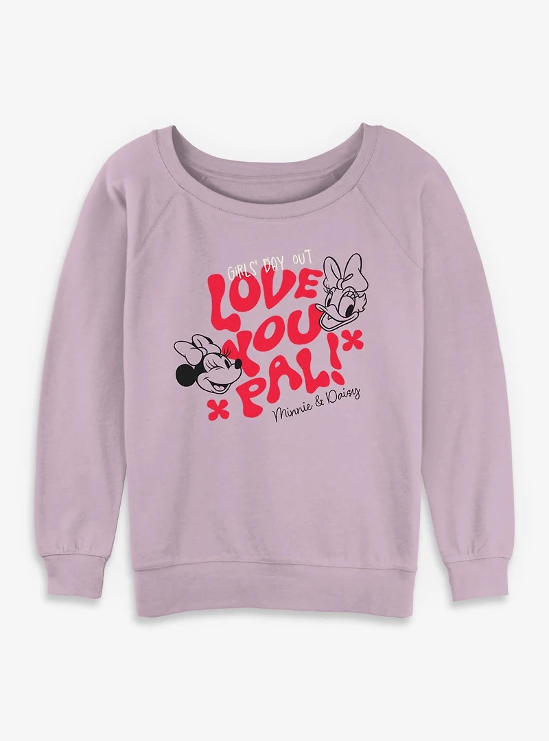 Disney Minnie Mouse & Daisy Girls Day Out Love You Pal Womens Slouchy Sweatshirt