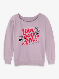 Disney Minnie Mouse & Daisy Girls Day Out Love You Pal Womens Slouchy Sweatshirt