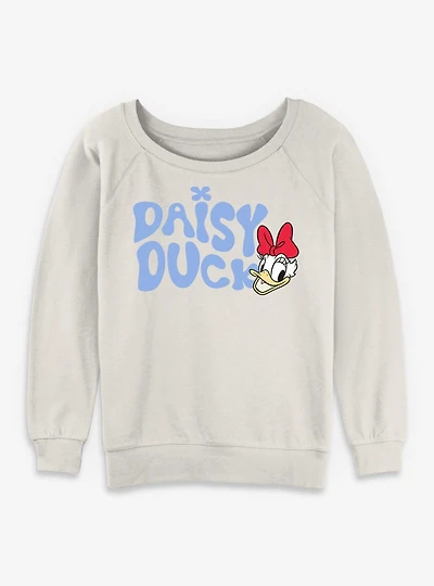 Disney Minnie Mouse Daisy Duck Groovy Womens Slouchy Sweatshirt