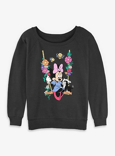 Disney Minnie Mouse And Figaro Swing Womens Slouchy Sweatshirt