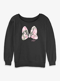 Disney Minnie Mouse Camo Bow Womens Slouchy Sweatshirt