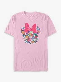 Disney Minnie Mouse Head Full Of Flowers Garment-Dyed T-Shirt