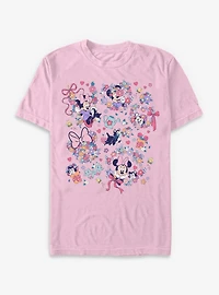 Disney Minnie Mouse And Figaro Gardem Collage Garment-Dyed T-Shirt