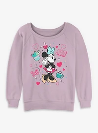 Disney Minnie Mouse Girlie Stuff Womens Slouchy Sweatshirt