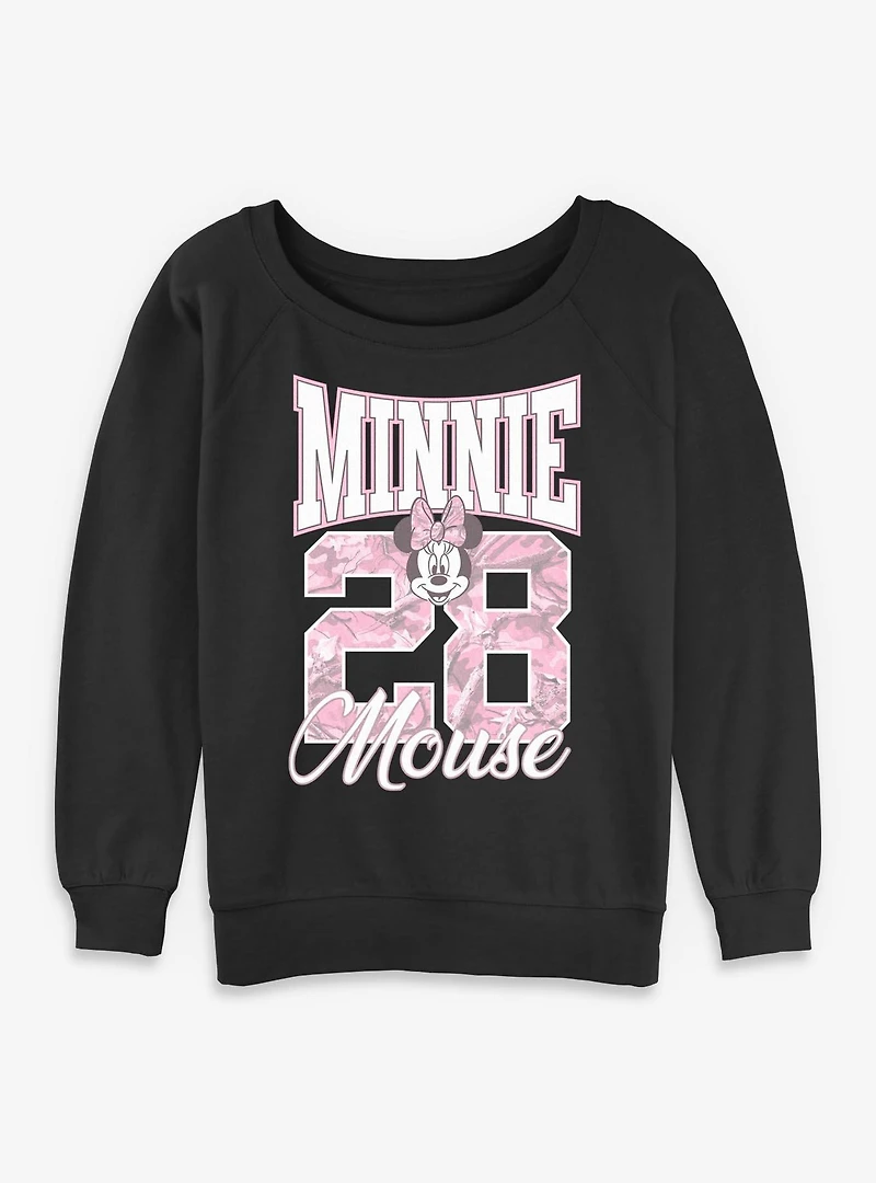 Disney Minnie Mouse 28 Collegiate Womens Slouchy Sweatshirt