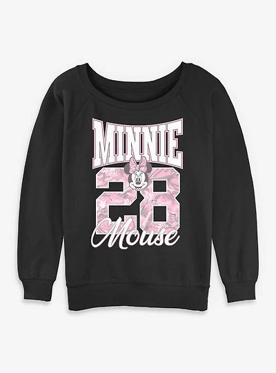 Disney Minnie Mouse 28 Collegiate Womens Slouchy Sweatshirt