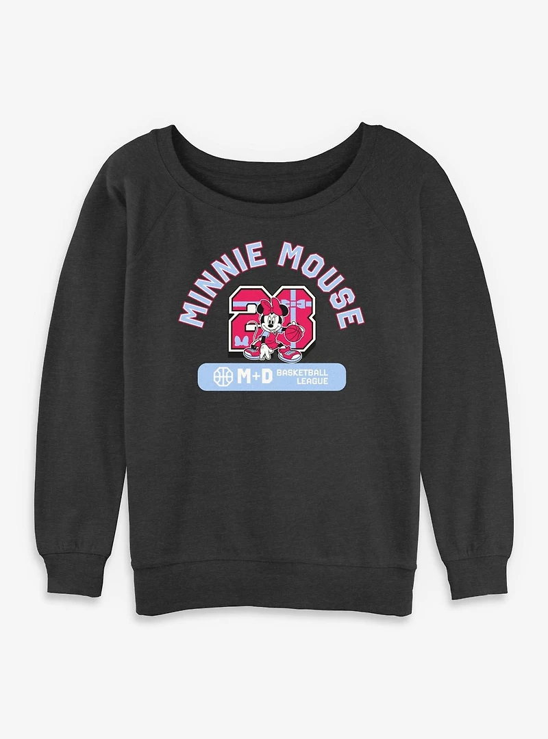 Disney Minnie Mouse Basketball League 28 Womens Slouchy Sweatshirt