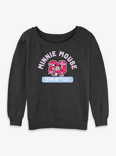 Disney Minnie Mouse Basketball League 28 Womens Slouchy Sweatshirt