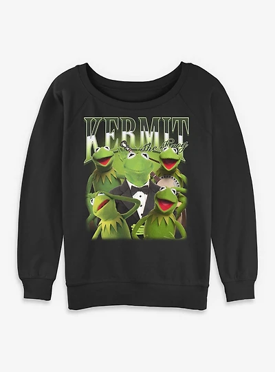 Disney The Muppets Kermit Frog Montage Womens Slouchy Sweatshirt