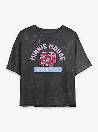 Disney Minnie Mouse Basketball League 28 Mineral Wash Womens Crop T-Shirt