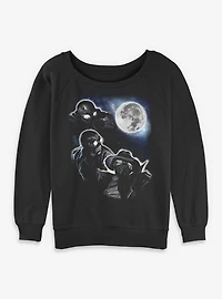 Marvel Spider-Man Noir Moon Collage Womens Slouchy Sweatshirt