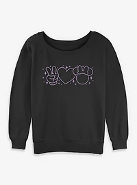 Disney Minnie Mouse Peace Love Mystical Womens Slouchy Sweatshirt