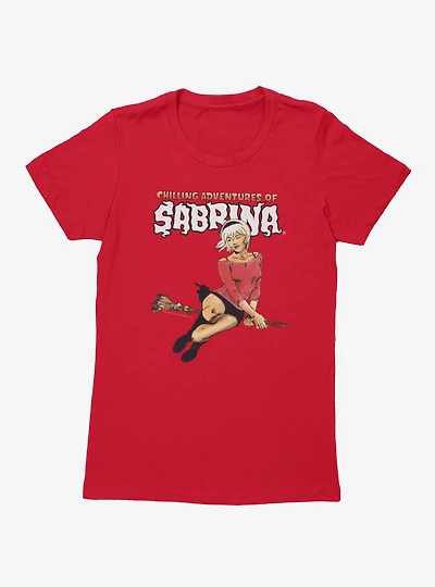 Chilling Adventures Of Sabrina On A Broom Womens T-Shirt