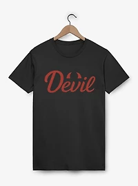 Devil Red Text With Horns T-Shirt