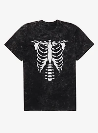 Skeleton Rib Cage Mineral Wash T-Shirt