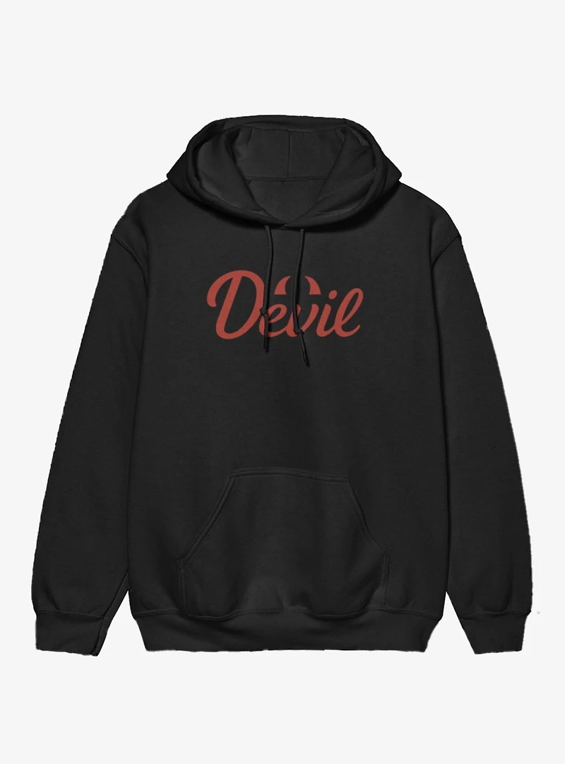 Devil Red Text With Horns Hoodie