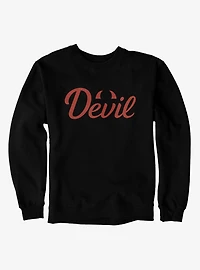 Devil Red Text With Horns Sweatshirt