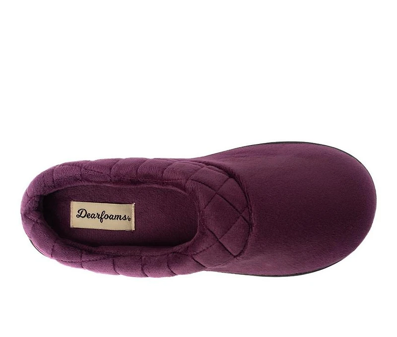 Dearfoams Darcy Velour Clog with Quilt Cuff Slippers