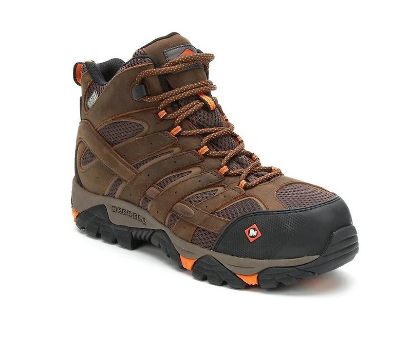 Men's Merrell Work Moab Vertex Mid Waterproof Comp Toe Boots