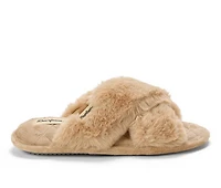 Dearfoams Jessica Furry CrissCross Slide Slippers