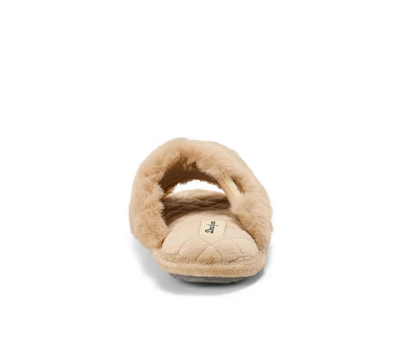 Dearfoams Jessica Furry CrissCross Slide Slippers