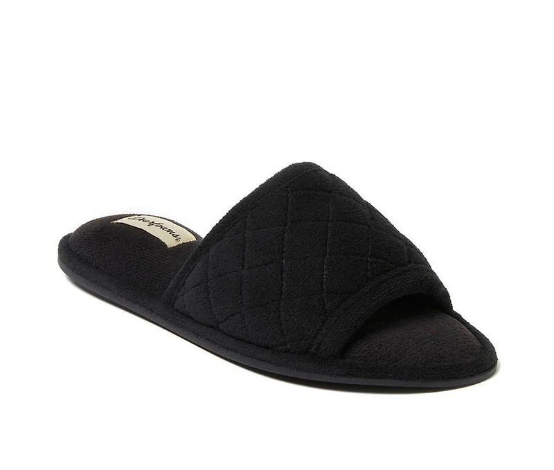 Dearfoams Beatrice Terry Slide with Quilted Vamp Slippers