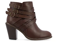 Women's Journee Collection Strap Booties
