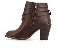 Women's Journee Collection Strap Booties