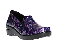 Women's Easy Works by Street Leeza Purple Hearts Slip-Resistant Clogs