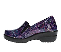 Women's Easy Works by Street Leeza Purple Hearts Slip-Resistant Clogs