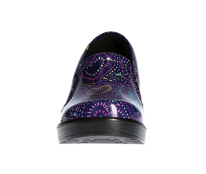 Women's Easy Works by Street Leeza Purple Hearts Slip-Resistant Clogs