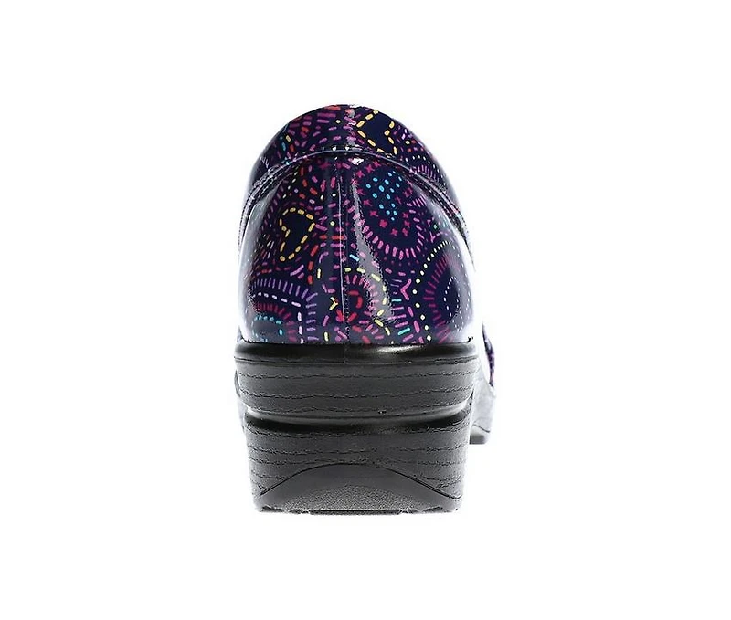 Women's Easy Works by Street Leeza Purple Hearts Slip-Resistant Clogs