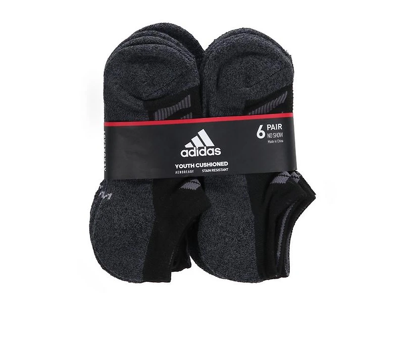 Adidas Kids’ 6 Pair Cushioned No Show Socks