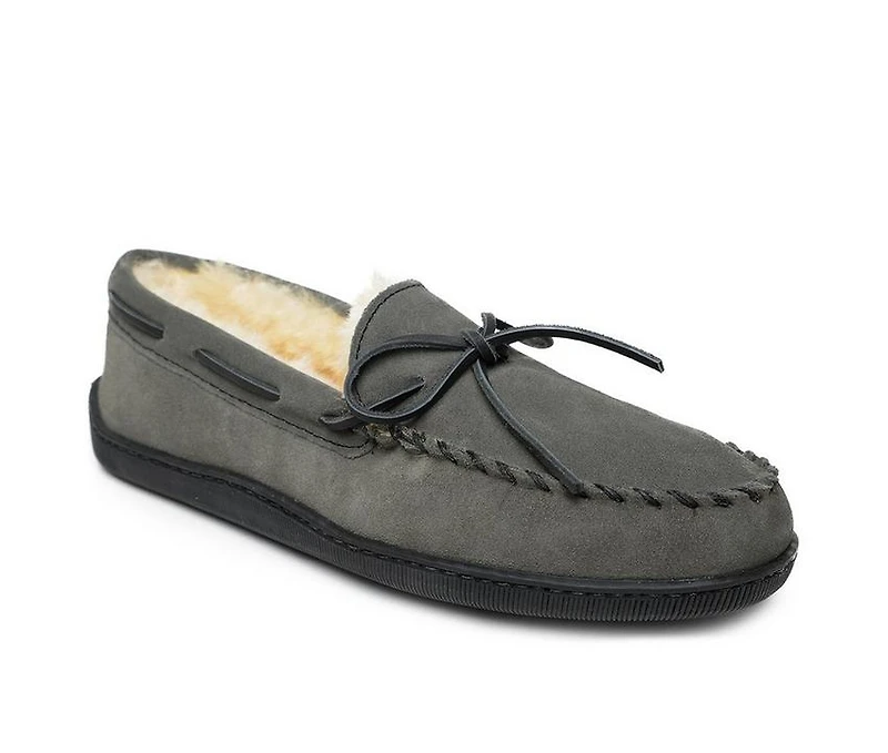 Minnetonka Men's Sheepskin Hardsole Moccasins