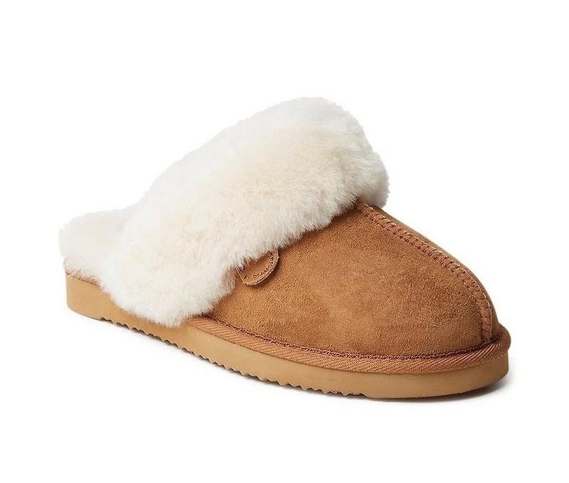 Fireside by Dearfoams Women's Sydney Genuine Sherling Scuff Slippers