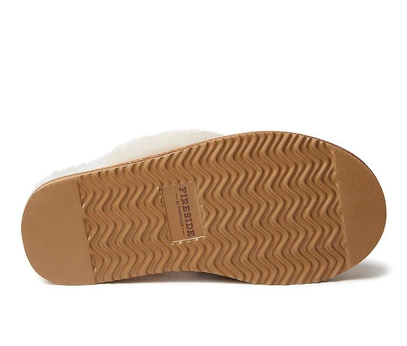 Fireside by Dearfoams Women's Sydney Genuine Sherling Scuff Slippers