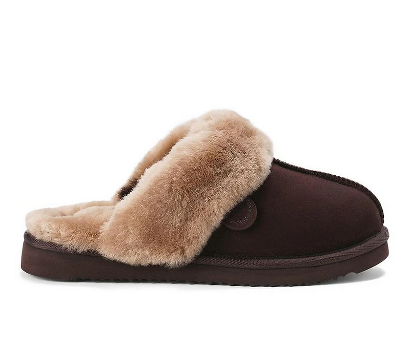 Fireside by Dearfoams Women's Sydney Genuine Sherling Scuff Slippers