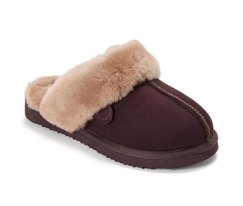 Fireside by Dearfoams Women's Sydney Genuine Sherling Scuff Slippers