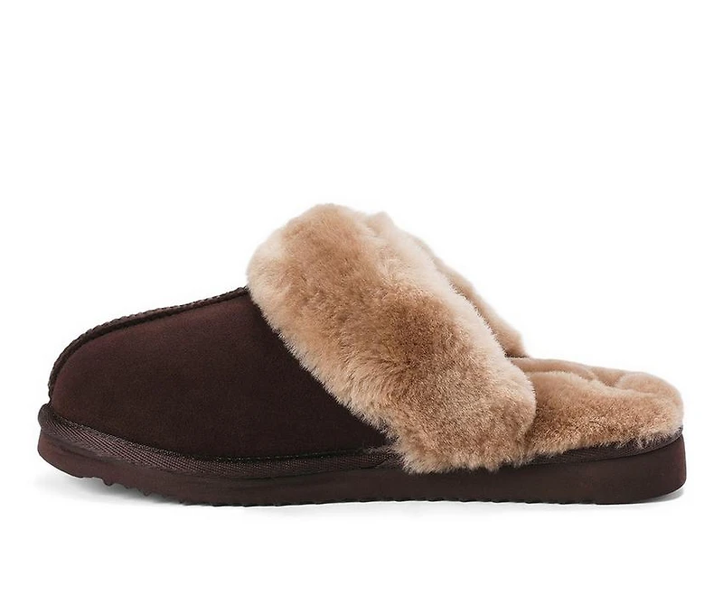 Fireside by Dearfoams Women's Sydney Genuine Sherling Scuff Slippers