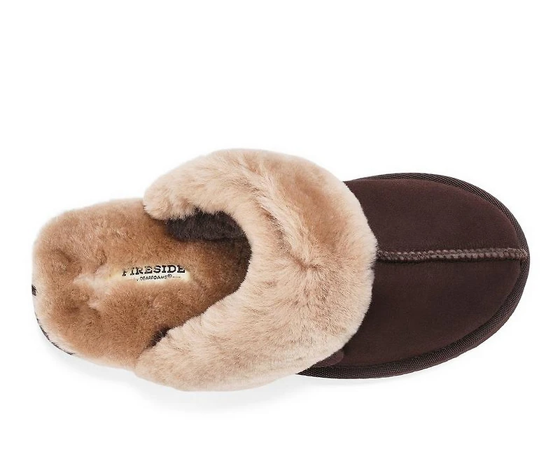 Fireside by Dearfoams Women's Sydney Genuine Sherling Scuff Slippers