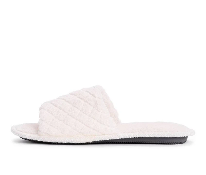 MUK LUKS Sally Micro Chenille Open Toe Scuff Slippers