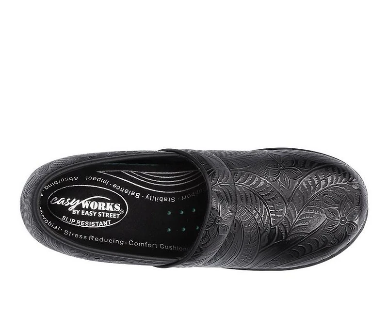 Women's Easy Works by Street Lead Black Tooled Slip-Resistant Clogs