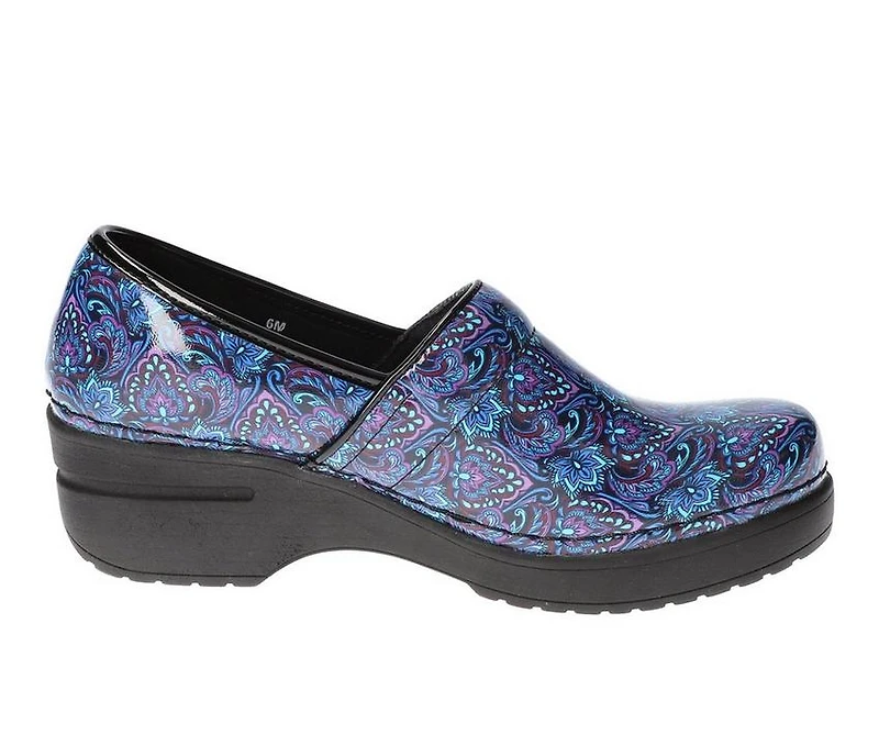 Women's Easy Works by Street Lead Navy Paisley Slip-Resistant Clogs