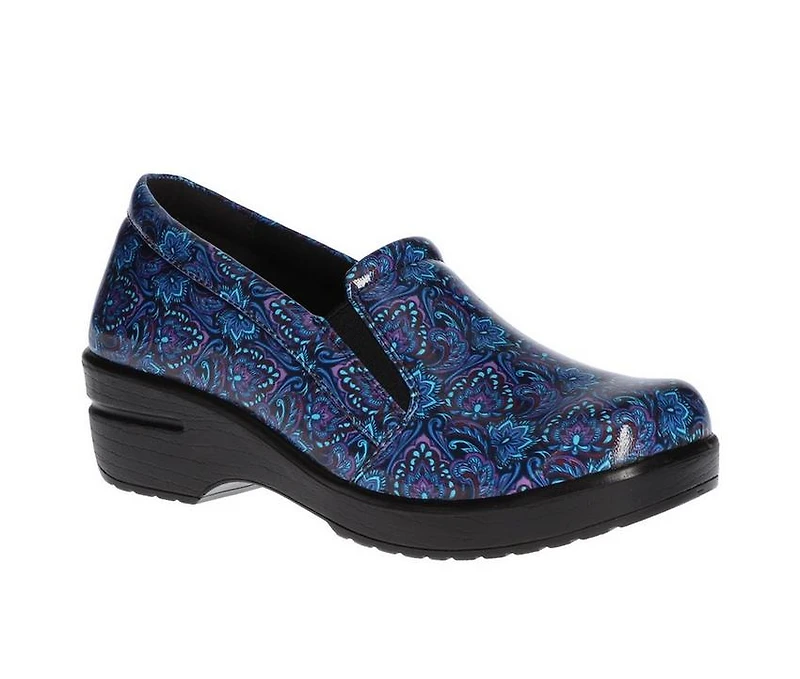 Women's Easy Works by Street Leeza Navy Paisley Slip-Resistant Clogs